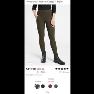 Headlands Hybrid cargo tight Athleta size 6 like new